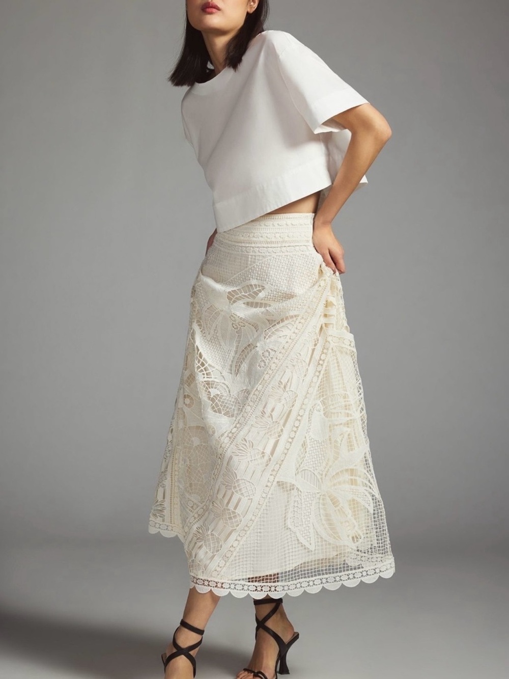 Farm Rio Guipure Maxi Skirt lace size Medium NWT - Picture 1 of 16